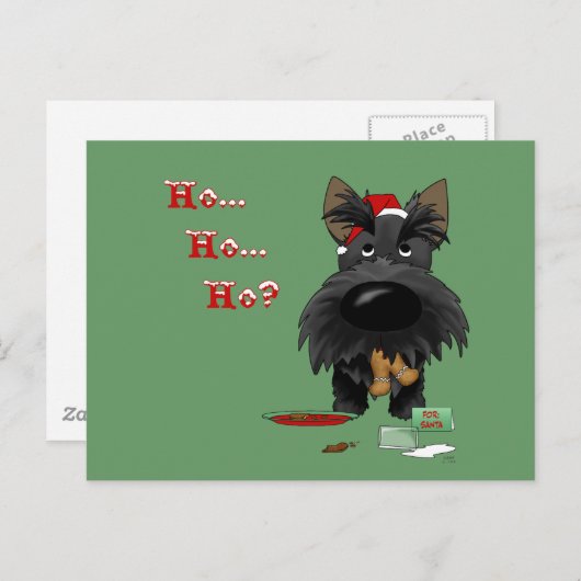 Cartes Pour Fêtes Annuelles Noël écossais Terrier (Devant / Derrière)