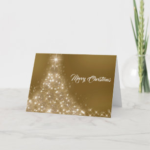 Cartes Pour Fêtes Annuelles Noël élégant Arbre Lumière Or