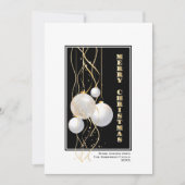 Cartes Pour Fêtes Annuelles Noël élégant Black Gold Baubles (Devant)