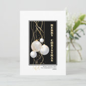 Cartes Pour Fêtes Annuelles Noël élégant Black Gold Baubles (Debout devant)