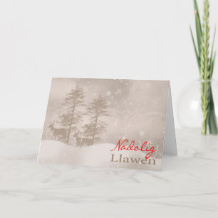 Cartes Pour Fêtes Annuelles Noël élégant de langue de Gallois bonnes fêtes