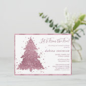 Cartes Pour Fêtes Annuelles Noël élégant | Dusty Mauve Pink Tree Trimming (Debout devant)