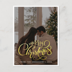 Cartes Pour Fêtes Annuelles Noël Élégant Minimaliste Photo de Famille Modern
