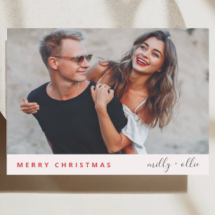 Cartes Pour Fêtes Annuelles Noël élégant   Photo moderne en couple tendance