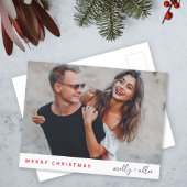 Cartes Pour Fêtes Annuelles Noël élégant | Photo moderne en couple tendance