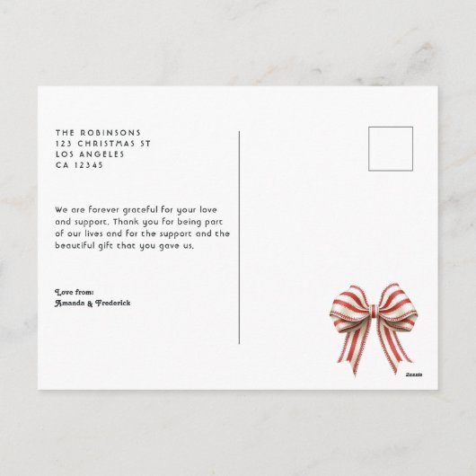 Cartes Pour Fêtes Annuelles Noël élégant Ruban Fêtes de fin d'année (Dos)