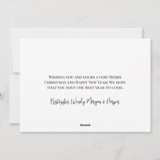 Cartes Pour Fêtes Annuelles Noël Élégant Simple Noir Blanc (Dos)