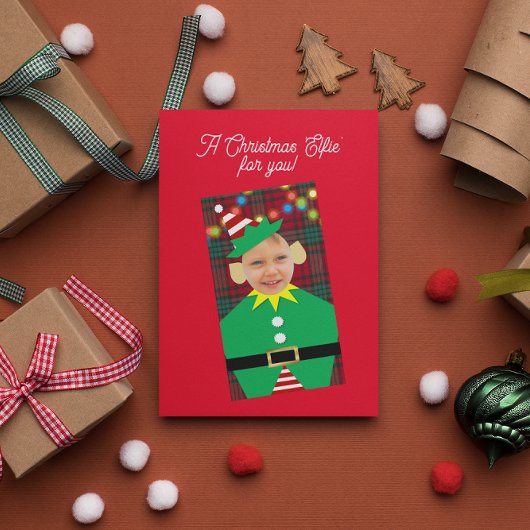 Cartes Pour Fêtes Annuelles Noël Elfie photo personnalisée Noël