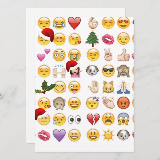 Cartes Pour Fêtes Annuelles noël emojis (Devant / Derrière)