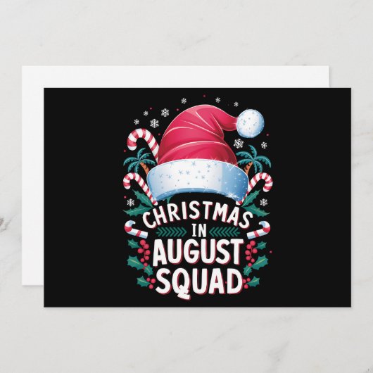 Cartes Pour Fêtes Annuelles Noël En Août Squad Drôle Noël D'Été (Devant / Derrière)