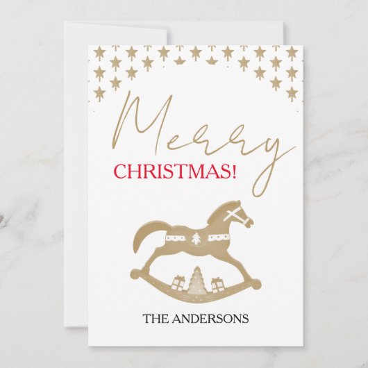 Cartes Pour Fêtes Annuelles Noël en bois Rocking Horse (Devant)