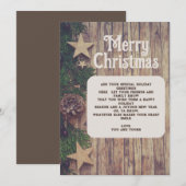 Cartes Pour Fêtes Annuelles Noël en bois rustique Pin (Devant / Derrière)