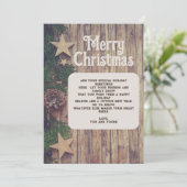 Cartes Pour Fêtes Annuelles Noël en bois rustique Pin (Debout devant)