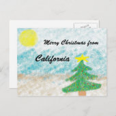 Cartes Pour Fêtes Annuelles Noël en Californie (Devant / Derrière)