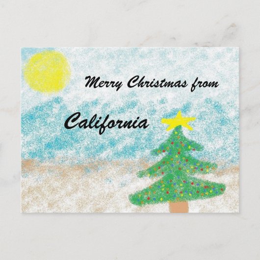 Cartes Pour Fêtes Annuelles Noël en Californie (Devant)