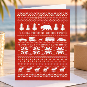 Cartes Pour Fêtes Annuelles Noël en Californie - Amour Joy Peace Sunshine