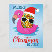 Cartes Pour Fêtes Annuelles Noël en juillet Ananas Santas Casquette Flamant ro (Devant)