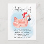 Cartes Pour Fêtes Annuelles Noël En Juillet Flamant rose Summer Pool Party (Devant)