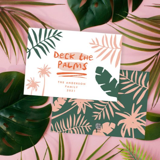 Cartes Pour Fêtes Annuelles Noël en juillet palmier tropical moderne