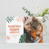 Cartes Pour Fêtes Annuelles Noël en juillet palmier tropical photo moderne (Debout devant)