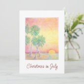 Cartes Pour Fêtes Annuelles Noël en juillet Plage tropicale (Debout devant)