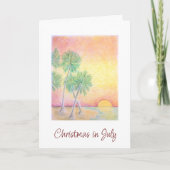Cartes Pour Fêtes Annuelles Noël en juillet Plage tropicale (Devant)
