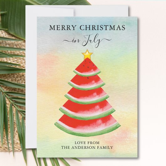 Cartes Pour Fêtes Annuelles Noël en juillet Watermelon