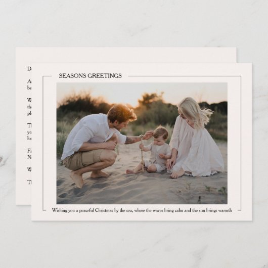 Cartes Pour Fêtes Annuelles Noël En Mer Photo (Devant / Derrière)