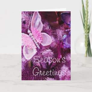 Cartes Pour Fêtes Annuelles Noël En Rose Et Violet
