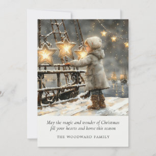Cartes Pour Fêtes Annuelles Noël Enchanté de la Magie d'Hiver