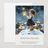 Cartes Pour Fêtes Annuelles Noël enchanté d'hiver (Devant / Derrière)