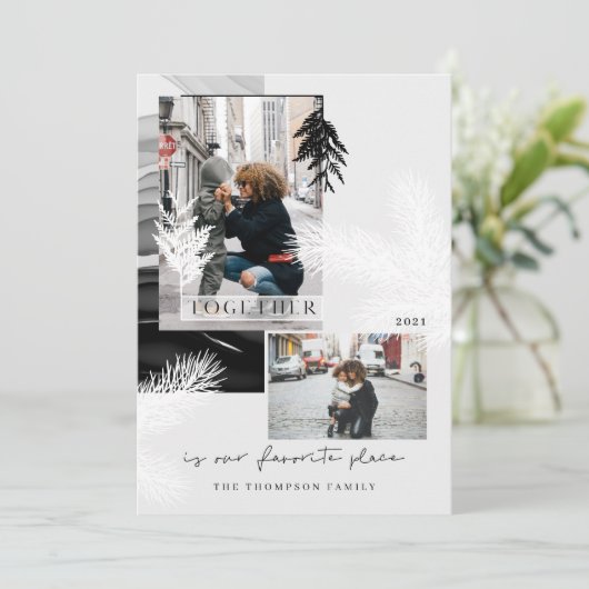 Cartes Pour Fêtes Annuelles Noël Ensemble Moderne Style Japandi 2 Photo (Debout devant)