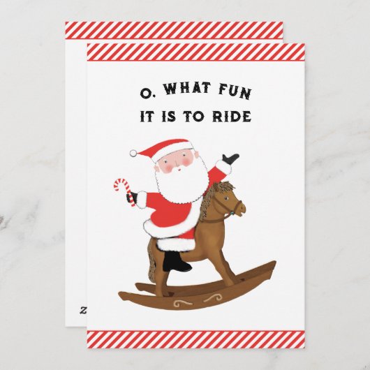 Cartes Pour Fêtes Annuelles Noël équestre créatif (Devant / Derrière)