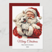 Cartes Pour Fêtes Annuelles Noël Eskimo Santa Claus américain (Devant / Derrière)