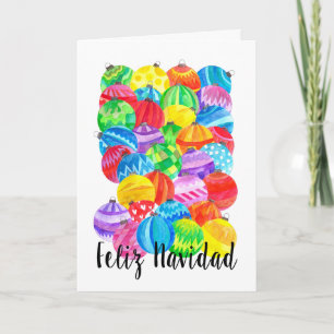 Cartes Pour Fêtes Annuelles Noël espagnol de Feliz Navidad, aquarelle