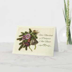 Cartes Pour Fêtes Annuelles Noël espagnol Feliz Navidad Greens