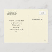 Cartes Pour Fêtes Annuelles Noël espiègle Kitty avec un arc rouge (Dos)