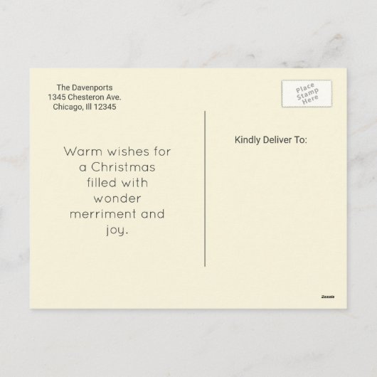 Cartes Pour Fêtes Annuelles Noël espiègle Kitty avec un arc rouge (Dos)