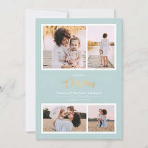 Cartes Pour Fêtes Annuelles Noël est l'or Mint Elegant 4 vacances photo