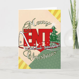 CARTES POUR FÊTES ANNUELLES NOËL ET MÉDECIN OREILLE, NEZ, VOL