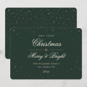 Cartes Pour Fêtes Annuelles Noël étoile verte (Devant / Derrière)