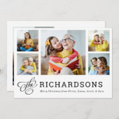 Cartes Pour Fêtes Annuelles Noël familial | Grille multiphoto moderne (Devant / Derrière)