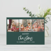 Cartes Pour Fêtes Annuelles Noël Famille 3 Photos Script (Debout devant)