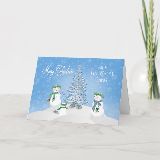 Cartes Pour Fêtes Annuelles NOËL - Famille Snowman - De Toute La Bande (Devant)