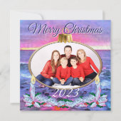 Cartes Pour Fêtes Annuelles Noël Famille Sunset 0909 (Devant)