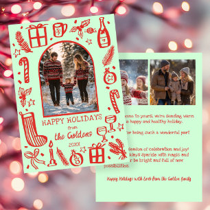 Cartes Pour Fêtes Annuelles Noël Fantaisiste Arche personnalisée mignonne 3 P