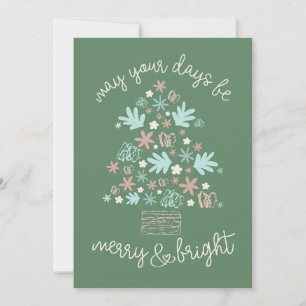 Cartes Pour Fêtes Annuelles Noël fantaisiste pastels dessinés à la main abstra