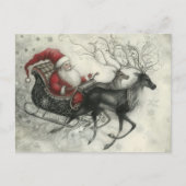 Cartes Pour Fêtes Annuelles Noël fantastique Père Noël et son renne (Devant)