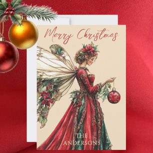 Cartes Pour Fêtes Annuelles Noël Fée Élégante Forestcore Vacances