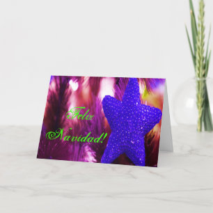 Cartes Pour Fêtes Annuelles Noël Feliz Navidad Blue Star